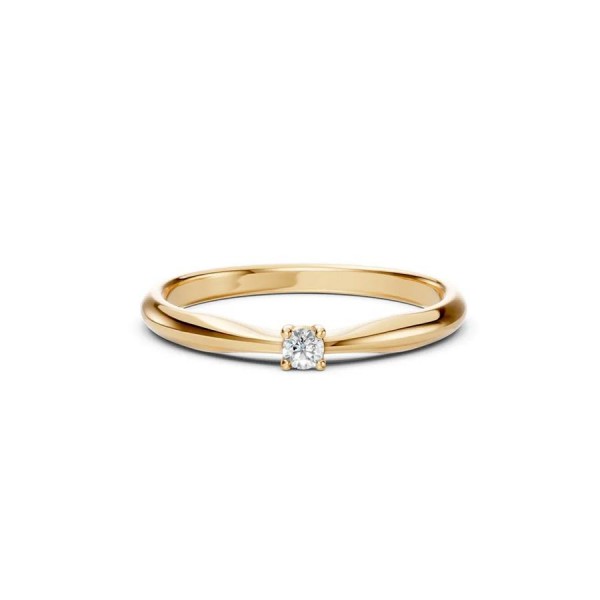 Златен дамски пръстен с диамант 0.06Ct Cara Diamanti K101-10021Y(2.5)/14K