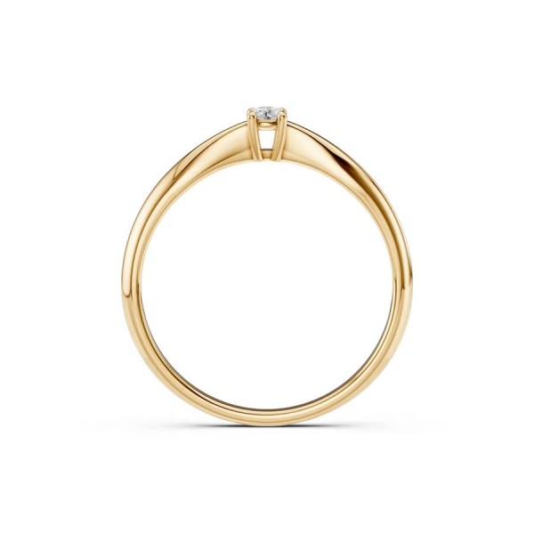Златен дамски пръстен с диамант 0.06Ct Cara Diamanti K101-10021Y(2.5)/14K