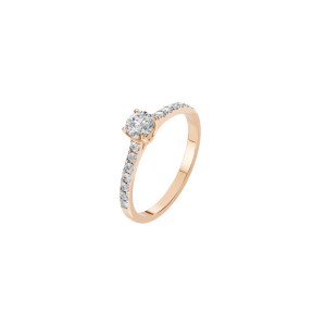 Дамски пръстен от розово злато с диаманти 0.20Ct и 0.21Ct Cara Diamanti K101-10094R(3.7)/14K