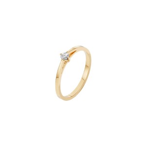 Златен дамски пръстен с диамант 0.10Ct Cara Diamanti K101-10125Y(3.0)/14K