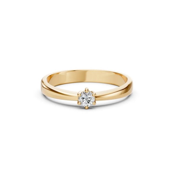 Златен дамски пръстен с диамант 0.15Ct Cara Diamanti K101-10151Y(3.4)/14K
