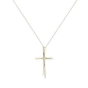 Дамско колие от бяло и жълто злато Cara Diamanti P1238G/W