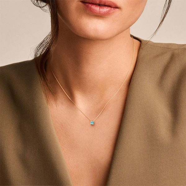 Златно колие с рожден камък топаз (месец март) Blush 3200YBT