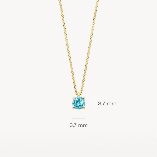 Златно колие с рожден камък топаз (месец март) Blush 3200YBT