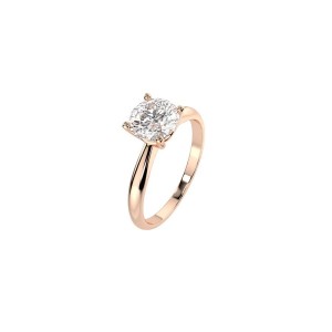 Дамски пръстен от розово злато с диамант 0.70Ct