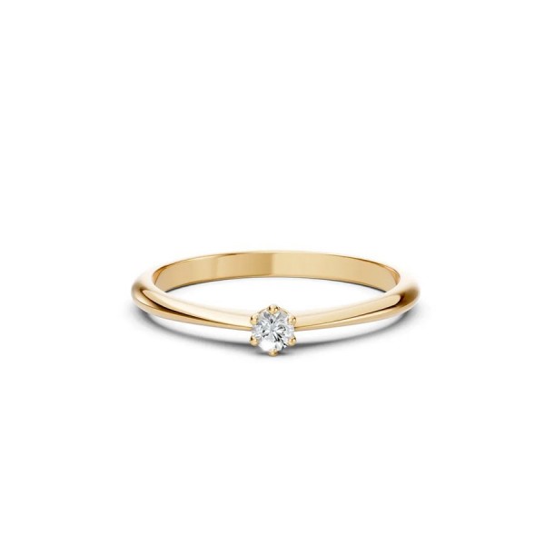 Златен дамски пръстен с диамант 0.10Ct Cara Diamanti K101-10027Y(3.0)/14K