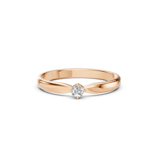 Дамски пръстен от розово злато с диамант 0.10Ct Cara Diamanti K101-10041R(3.0)/14K