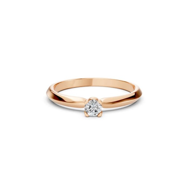 Дамски пръстен от розово злато с диамант 0.15Ct Cara Diamanti K101-10089R(3.4)/14K