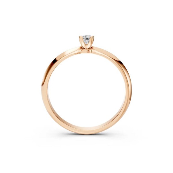 Дамски пръстен от розово злато с диамант 0.15Ct Cara Diamanti K101-10089R(3.4)/14K