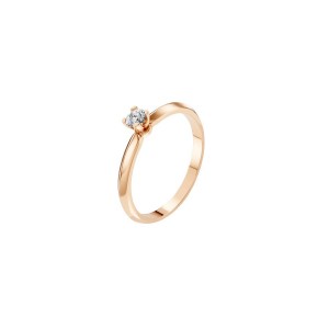 Дамски пръстен от розово злато с диамант 0.15Ct Cara Diamanti K101-10089R(3.4)/14K