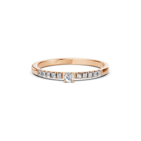Дамски пръстен от розово злато с диаманти 0.07Ct и 0.10Ct Cara Diamanti K101-10126/2R(2.6)/14K