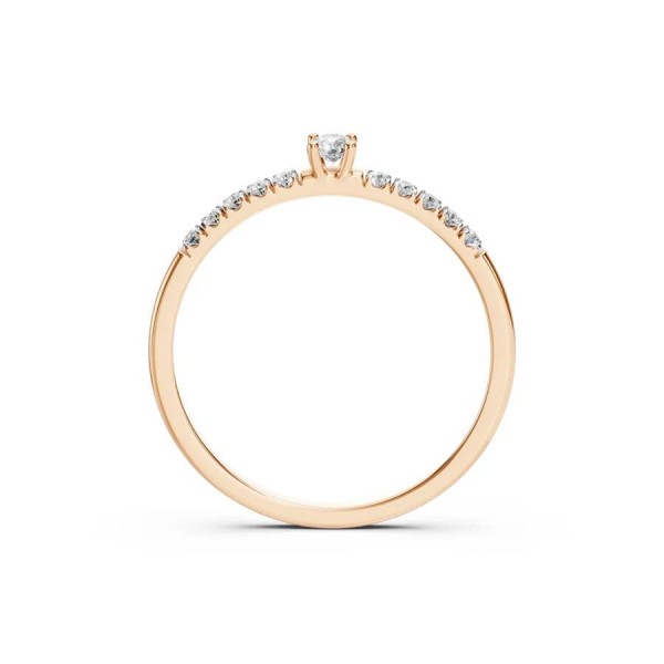 Дамски пръстен от розово злато с диаманти 0.07Ct и 0.10Ct Cara Diamanti K101-10126/2R(2.6)/14K