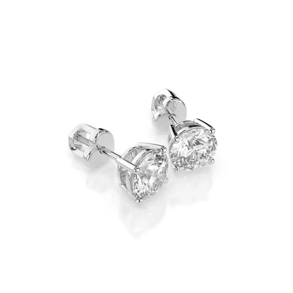 Дамски обеци от бяло злато с диаманти 1.40Ct K102-10012/1W(5.7)/14K