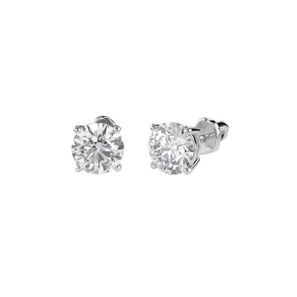 Дамски обеци от бяло злато с диаманти 1.40Ct K102-10012/1W(5.7)/14K