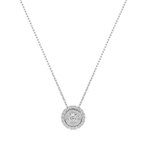 Дамско колие от бяло злато с диаманти 0.09Ct и 0.15Ct Cara Diamanti K104-10043W/14K