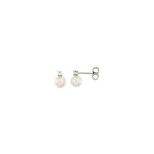 Дамски обеци от бяло злато с перли Cara Diamanti OR3906.6