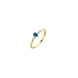 Златен дамски пръстен с диаманти и топаз Blush 1637YDL