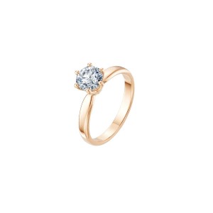 Дамски пръстен от розово злато с диамант 1.00Ct Cara Diamanti K101-10040R(6.5)/14K