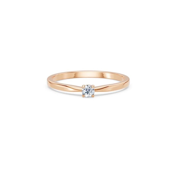 Дамски пръстен от розово злато с диамант 0.10Ct Cara Diamanti K101-10116R(3.0)/14K