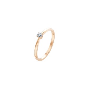 Дамски пръстен от розово злато с диамант 0.10Ct Cara Diamanti K101-10116R(3.0)/14K