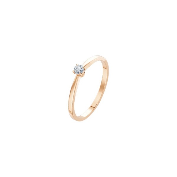Дамски пръстен от розово злато с диамант 0.10Ct Cara Diamanti K101-10116R(3.0)/14K