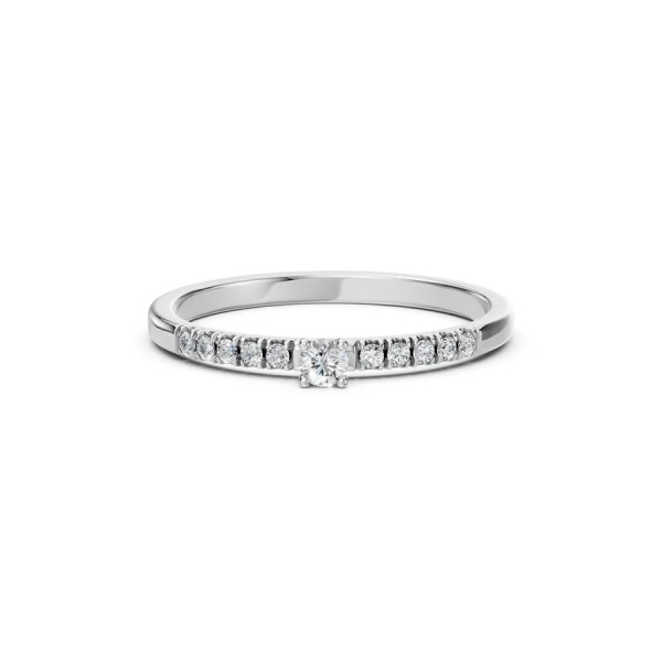Дамски пръстен от бяло злато с диаманти 0.07Ct и 0.10Ct Cara Diamanti K101-10126/2W(2.6)/14K