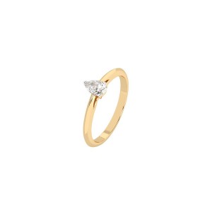Дамски пръстен от злато с диамант Pear Cut