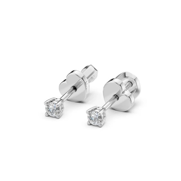 Дамски обеци от бяло злато с диаманти 0.12Ct Cara Diamanti K102-10012/1W(2.5)/14K