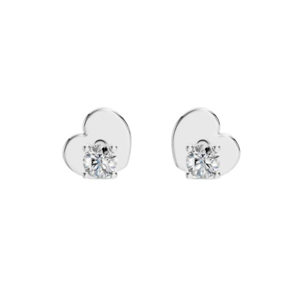 Дамски обеци от бяло злато с диаманти 0.12Ct Cara Diamanti K102-10012/1W(2.5)/14K