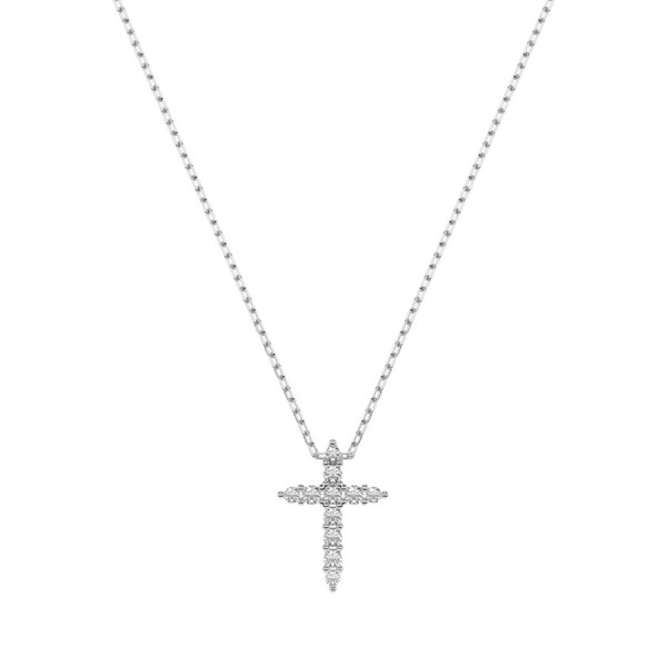 Дамско колие от бяло злато с диаманти 0.07Ct и 0.02Ct Cara Diamanti K104-10020W/14K