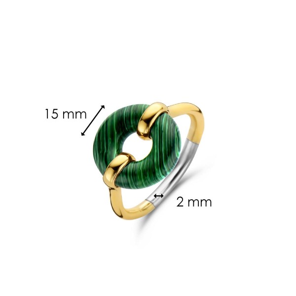 Сребърен пръстен с малахит Ti Sento 12236MA