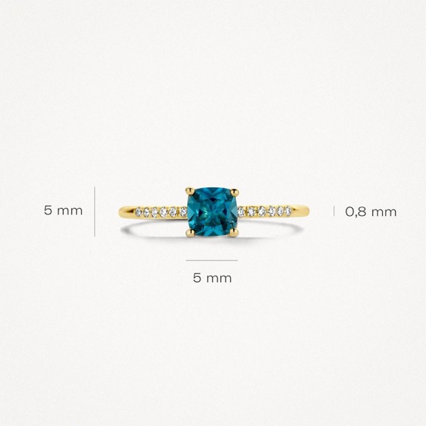 Златен дамски пръстен с диаманти и топаз Blush 1638YDL