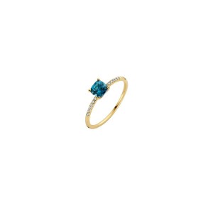 Златен дамски пръстен с диаманти и топаз Blush 1638YDL