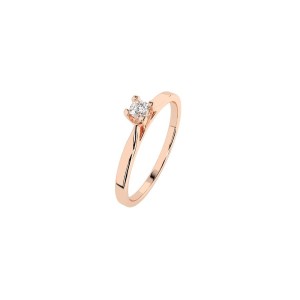 Дамски пръстен от розово злато с диамант 0.06Ct Cara Diamanti K101-10034R(2.5)/14K