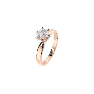 Дамски пръстен от розово злато с диамант 0.35Ct