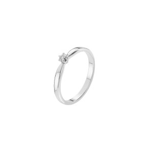 Дамски пръстен от бяло злато с диамант 0.10Ct Cara Diamanti K101-10040W(3.0)/14K