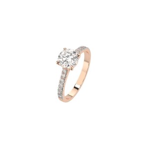 Дамски пръстен от розово злато с диаманти 1.00Ct и 0.21Ct Cara Diamanti K101-10094R(6.5)/14K
