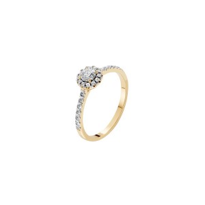 Златен дамски пръстен с диаманти 0.25Ct и 0.29Ct Cara Diamanti K101-10095Y(4.0)/14K