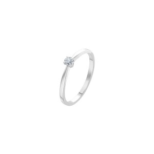 Дамски пръстен от бяло злато с диамант 0.10Ct Cara Diamanti K101-10116W(3.0)/14K