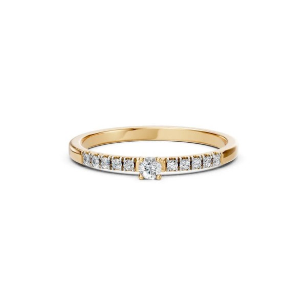Златен дамски пръстен с диаманти 0.07Ct и 0.10Ct Cara Diamanti K101-10126/2Y(2.6)/14K