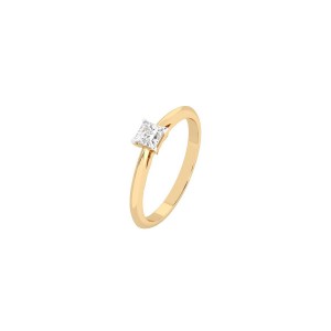 Дамски пръстен от злато с диамант Princess Cut