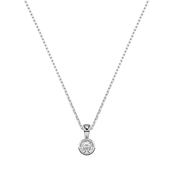 Дамско колие от бяло злато с диамант 0.10Ct Cara Diamanti K104-10010W(3.0)/14K