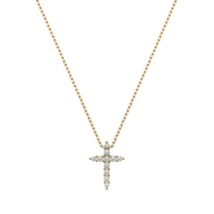 Златно дамско колие с диаманти 0.07Ct и 0.02Ct Cara Diamanti K104-10020Y/14K