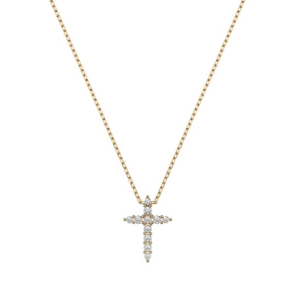 Златно дамско колие с диаманти 0.07Ct и 0.02Ct Cara Diamanti K104-10020Y/14K