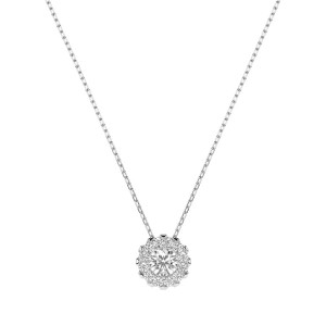 Дамско колие от бяло злато с диаманти 0.10Ct и 0.10Ct Cara Diamanti K104-10044W(3.0)/14K