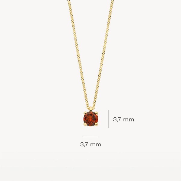 Златно колие с рожден камък гранат (месец януари) Blush 3200YGA