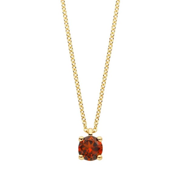 Златно колие с рожден камък гранат (месец януари) Blush 3200YGA