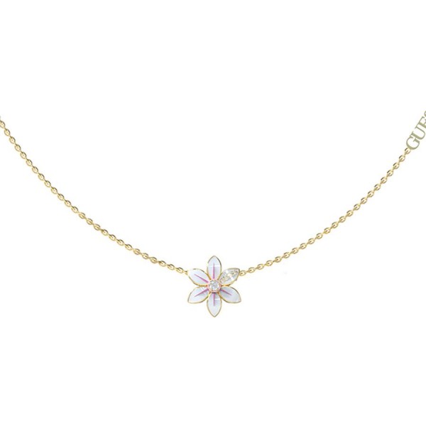 Дамско колие с емайл Guess JUBN04136JWYGWHT/U