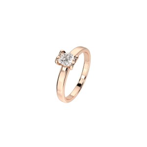 Дамски пръстен от розово злато с диамант 0.30Ct
