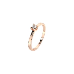 Дамски пръстен от розово злато с диамант 0.10Ct Cara Diamanti K101-10022R(3.0)/14K